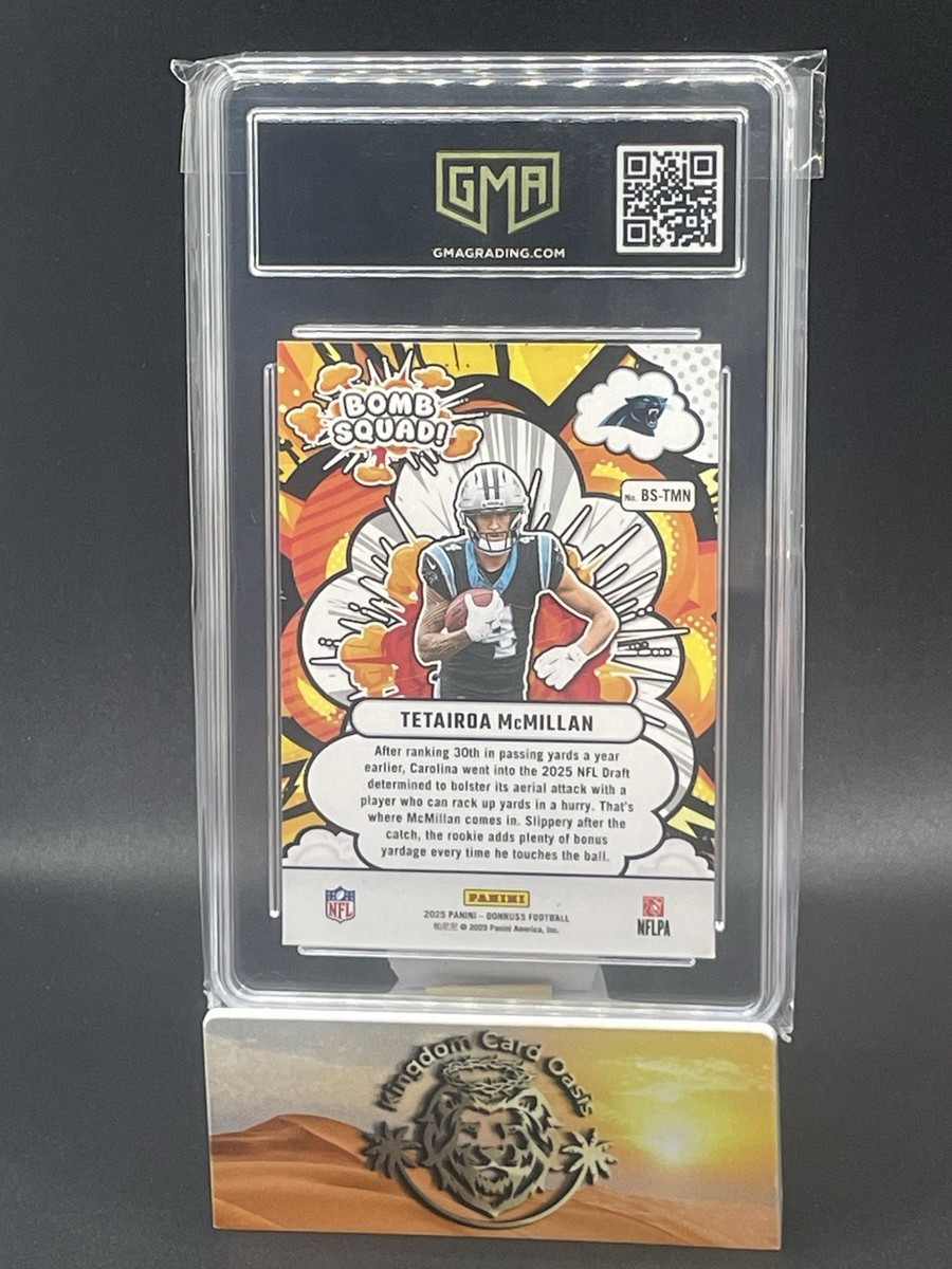 💥2025 Panini Donruss Tetairoa McMillan Bomb Squad Rookie Card Gem