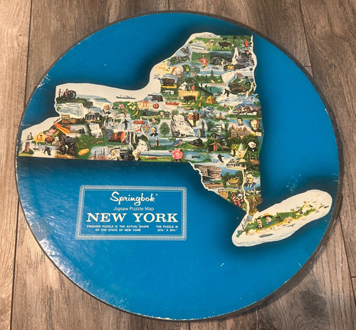 Springbok New York State Shaped Puzzle 100% Complete Vintage
