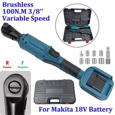 Brushless Cordless Ratchet Wrench 100NM 3/8'' Right Angle For Makita 18V Battery