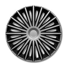 4x Radzierblende 15 Zoll ABS schwarz/silber 2-fach lackiert Dakota | PETEX