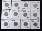 12 Circulated G Buffalo Nickels 1920 to 1935D