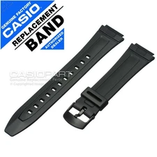 Genuine Casio Black Rubber Watch Band Strap f/ Ana-Digi Illuminator AW-80 AW-82