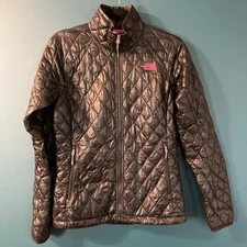 The North Face Sz XS Quilted Jacket Womens Black Pink Packable Lightweight GORP