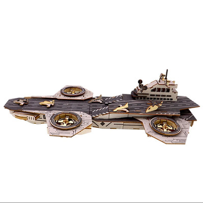 3D Wooden Puzzle Helicarrier Model Kits DIY Laser Cutting Wood Jigsaw