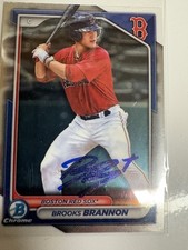 Brooks Brannon Hand Signed Auto Bowman Chrome Rookie card Boston Red Sox