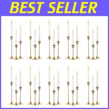 Vintage Brass Candlestick Holders - Set of 30