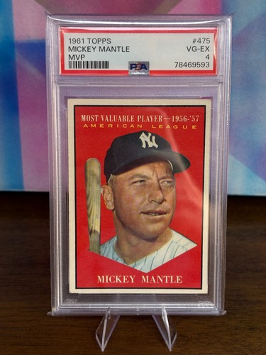 1961 Topps Mickey Mantle MVP #475 PSA 4 VG-EX Baseball