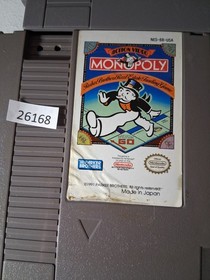 3 Nintendo games NES Monopoly, Bases Loaded, Tecmo Baseball  bc21 26168