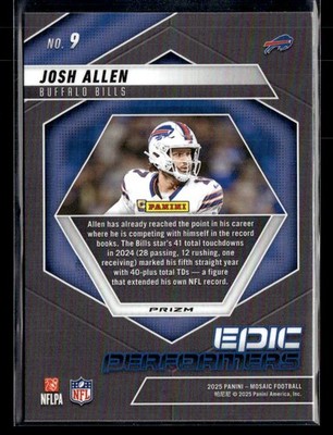 2025 Mosaic #9 Josh Allen Epic Performers Orange Mosaic | eBay
