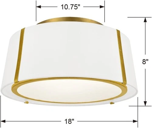 Crystorama Lighting Group FUL-905 Fulton 3 Light 18"W Semi-Flush - Gold - Picture 3 of 10