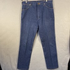 Vintage Wrangler 13MWZ Made in USA Cowboy Cut Denim Jeans Mens 34x34 Dark Wash