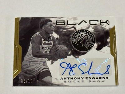 2022-23 Panini Black Anthony Edwards Smoke Show Auto #8/10 Timberwolves