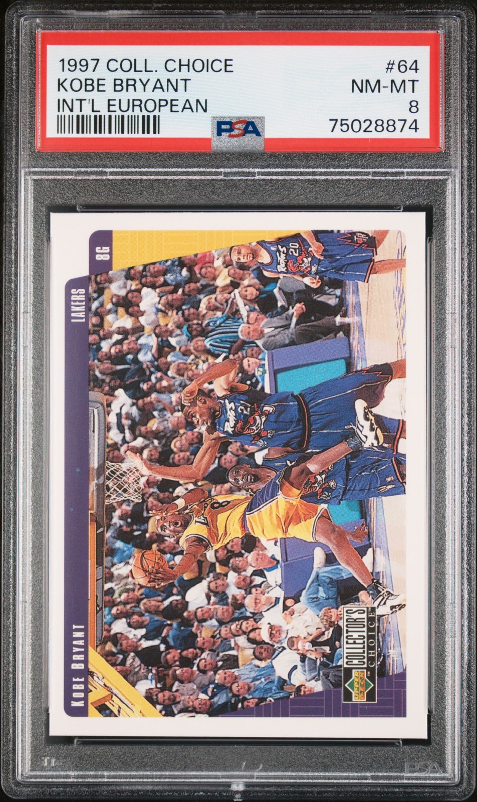 1997 COLLECTOR'S CHOICE INTERNATIONAL EUROPEAN #64 KOBE BRYANT PSA 8