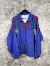 Vintage Adidas Track Jacket Mens L Purple Shell Suit Top Windbreaker 80s 90s