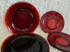 4 Vintage 8"and 3 6 & 1/2" Dinner Plates Anchor Hocking Royal Ruby Red Glass