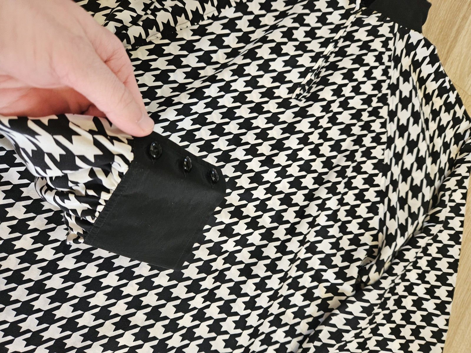 Camicetta vintage Yves Saint Laurent anni 80 seta taglia 40 (L) stampa pied de poule