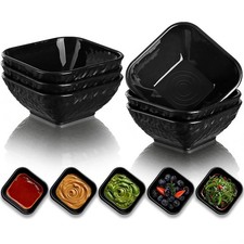 Berglander Dip Bowls Set 6pcs, 180ml Black Plastic Dipping A. 
