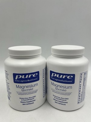 2 PACK Pure Encapsulations Magnesium (Glycinate) 120 Mg, 360 Capsules EXP 05/29