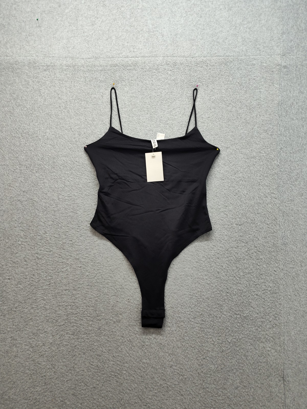 Divided Women Bodysuit S Black Sleeveless One Piece Spaghetti Strap Basic Casual