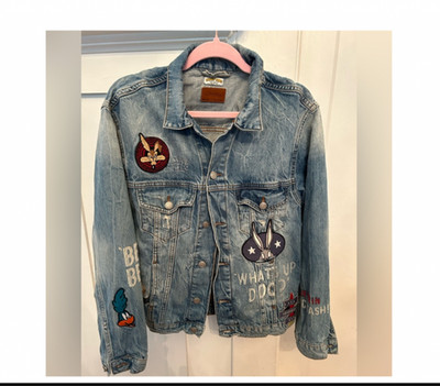 Y2K,90 S Oversized Collectible Premium Denim Jacket Looney Toons