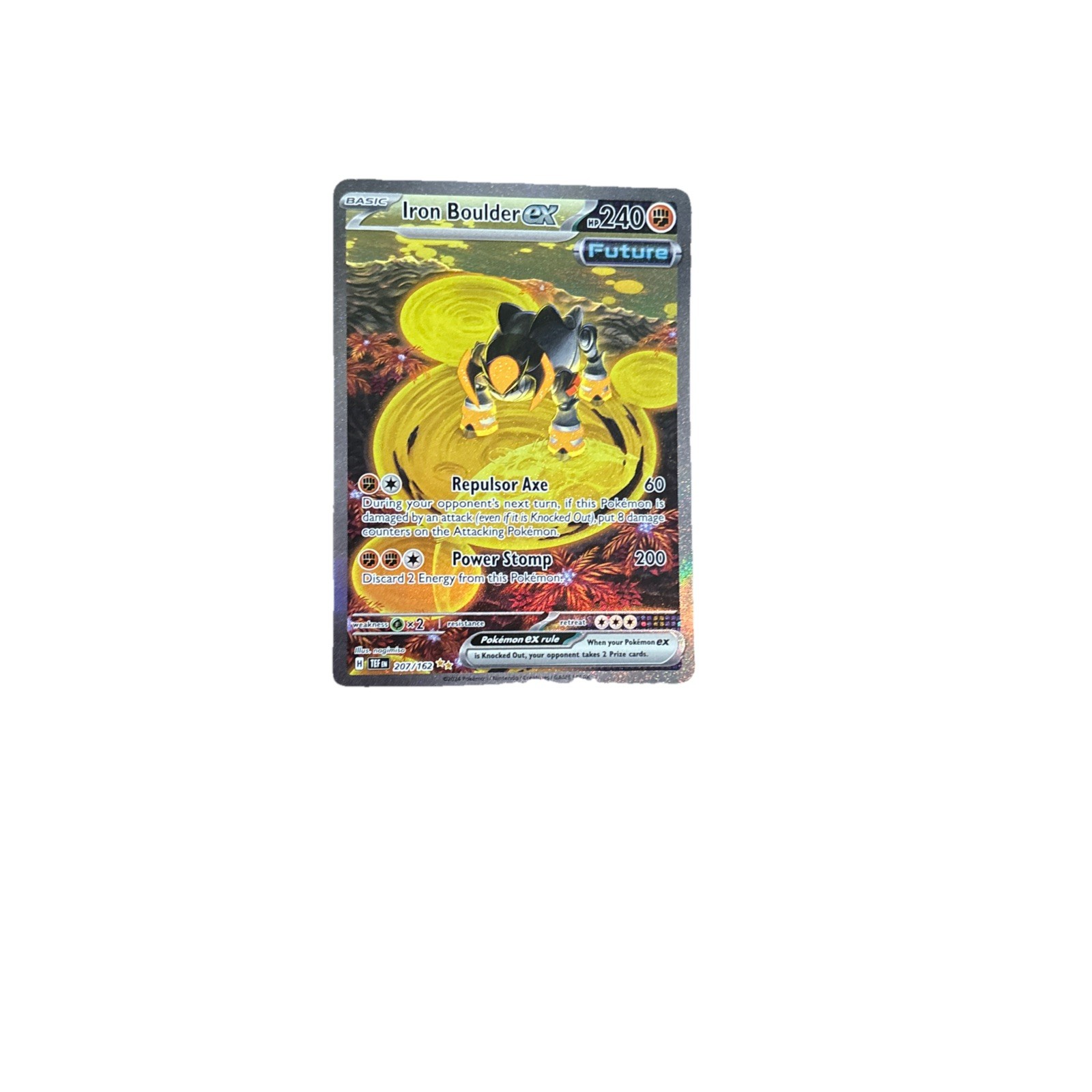 Pokemon Temporal Forces #207 Iron Boulder EX Holo Card Special Illustration Rare