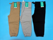 3 Pairs Garanimals Toddler Boys Ripstop Elastic Hems Jogger Pants Size 24M