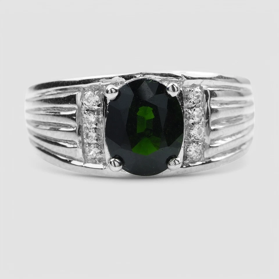 Mystic Intense Green Tsavorite 1.25Ct 925 Sterling Silver Fine Jewelry Rings - Image 2 of 4