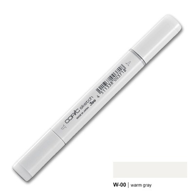 Copic Sketch W00 warm gray Layoutmarker mit Pinsel- und Keilspitze