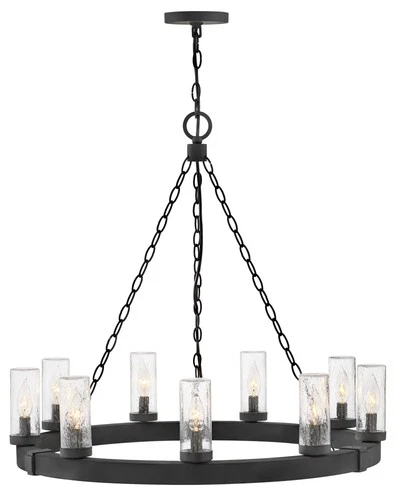 Hinkley Lighting 29208 Sawyer 120v 9 Light 30"W Outdoor Wrought - Aged Zinc - Picture 4 of 7