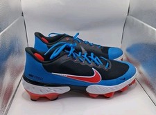 NIKE ALPHA HUARACHE ELITE 2 LOW MCS BLACK/BLUE BASEBALL CLEATS SZ 15 Cz4453-003