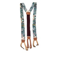 Ferrell Reed silk leather vintage Suspenders Tropical Jungle Multicolor