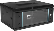 4U Wall Mount Server Rack Cabinet 17.7" Locking Glass Door Network Enclosure