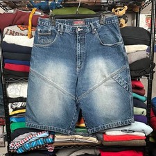 Y2K Webs Light Wash Skater Baggy Grunge Jorts Size 36x13