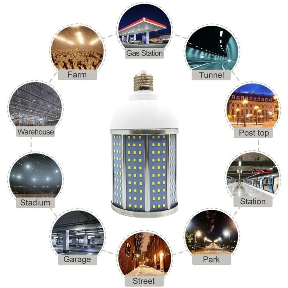 40W LED Corn Light Bulb, Large Mogul Base E26 LED Bulb, AC 100V-277V, Daylight - Image 4 of 4