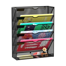 Hanging Wall File Organizer 6 Tier Wall Mounted Mail Paper Fold... USA FAST SHIP
