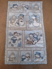 Brand New Handmade Hand Quilted Flannel Snowmen Wall Hanging Christmas Decor