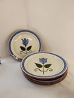 Stangl Blue Tulip Speckled Dinner Plate Set Of 5 Plates 10"