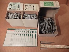 vis à bois vintage 1 -1/2" X #8, 2 -1/2" X #8, 3" X #8, fente tête plate CADMIUM