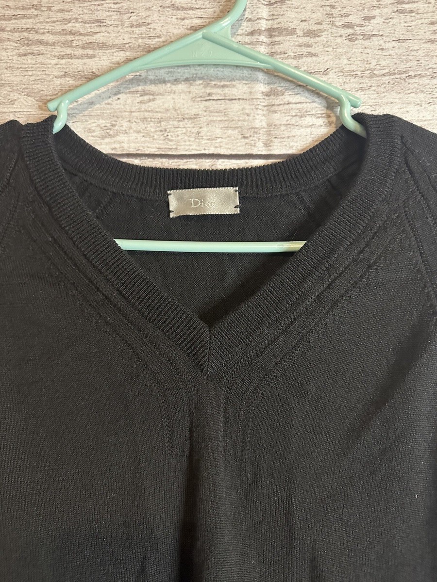Christian Dior Women XS Black V Neck Pullover Wool Sweater | eBay