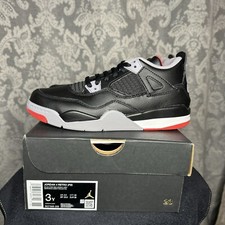 Preschool 3Y Nike Air Jordan 4 Bred Reimagined Black Red BQ7669-006 FV5029-006