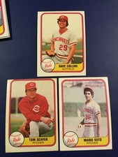 1981 Fleer #200 #210 JOE PRICE,TOM SEAVER, COLLINS, PRICE Cincinnati Reds Lot 4 