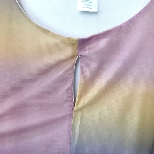 Madrag Damen Top 3X Pastell Regenbogen Kurzarm Chiffon halbtransparent Bluse NEU - Bild 2 von 7