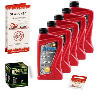 Motorölset Suzuki GSXR 750 88-89 GR77B ALPINE 10w40 Öl HiFlo Ölfilter Motoröl