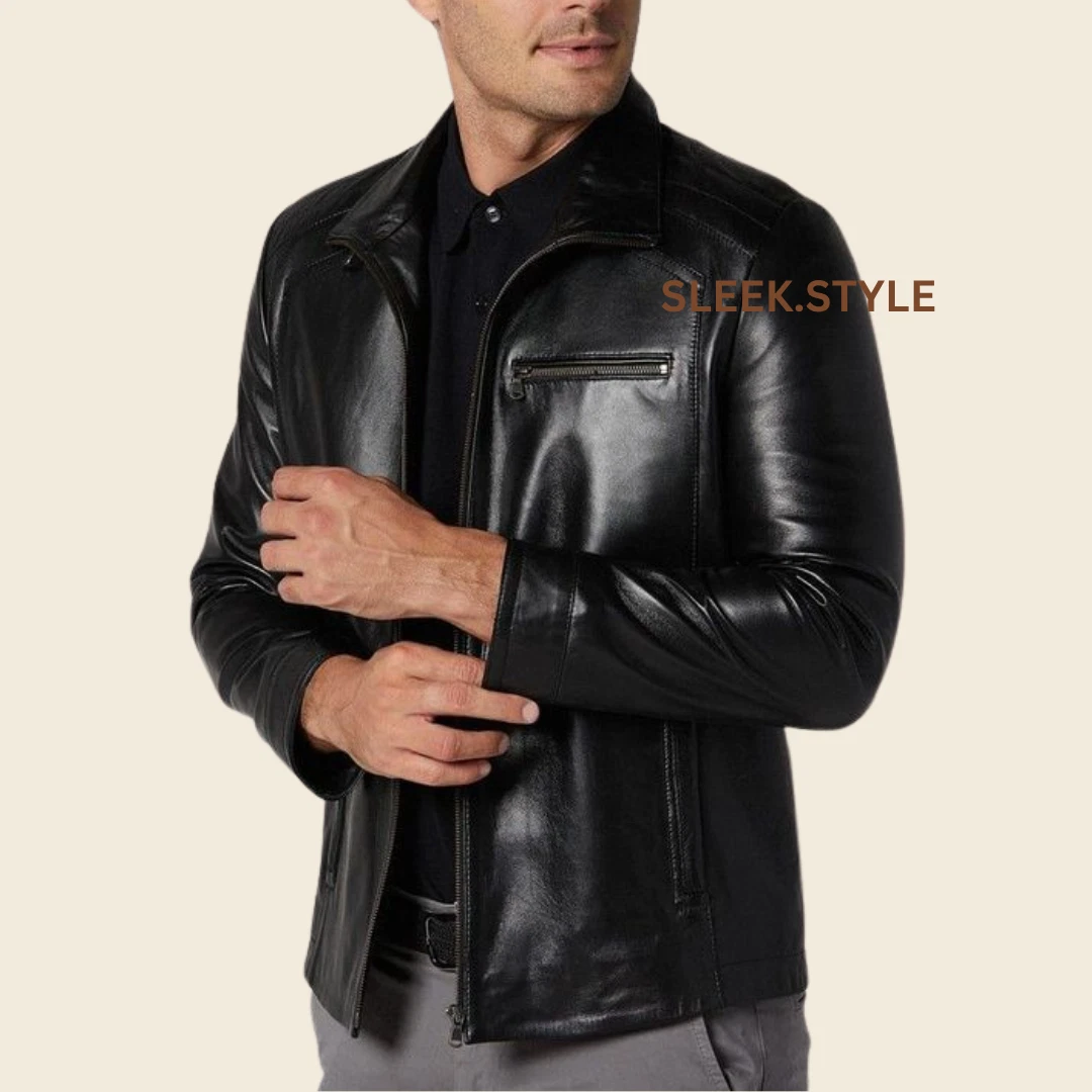 Mens Leather Jacket Classic Motorcycle New Stylish Genuine Lambskin Party Wear
