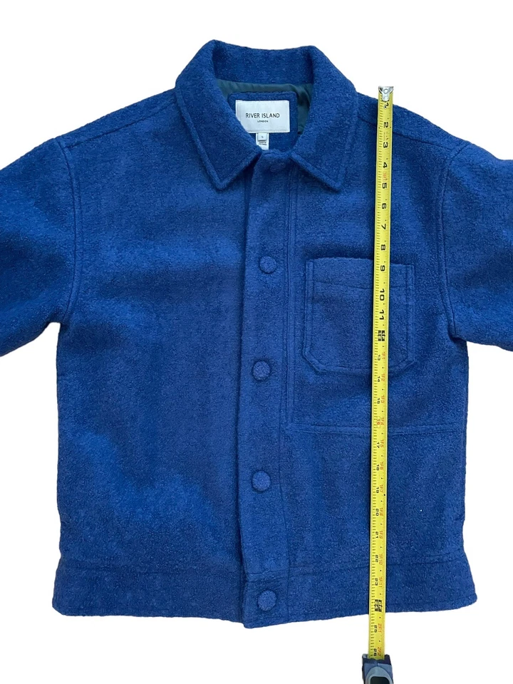 Chaqueta River Island London Azul Mezcla Lana Talla Pequeña Foto 4 de 4