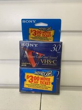 2 New SONY Premium-Grade 30 Min VHS-C Tapes for Camcorders Unopened