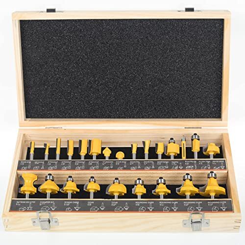 Router Bits Set 1/4 Shank Upgrade 24 Piece Router Bit Set Craftsman 1/4 ...