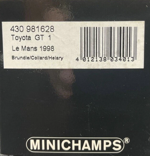 Minichamps 1/43 Toyota GT 1 Le Mans 1998 #28 Bundle / Collard  430981628 - Image 4 of 4