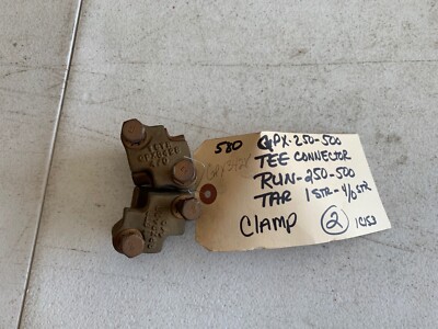 2x Burndy QPX3428 Bronze/Copper Clamp Tee Connector QPX-250-500MCM, NOS