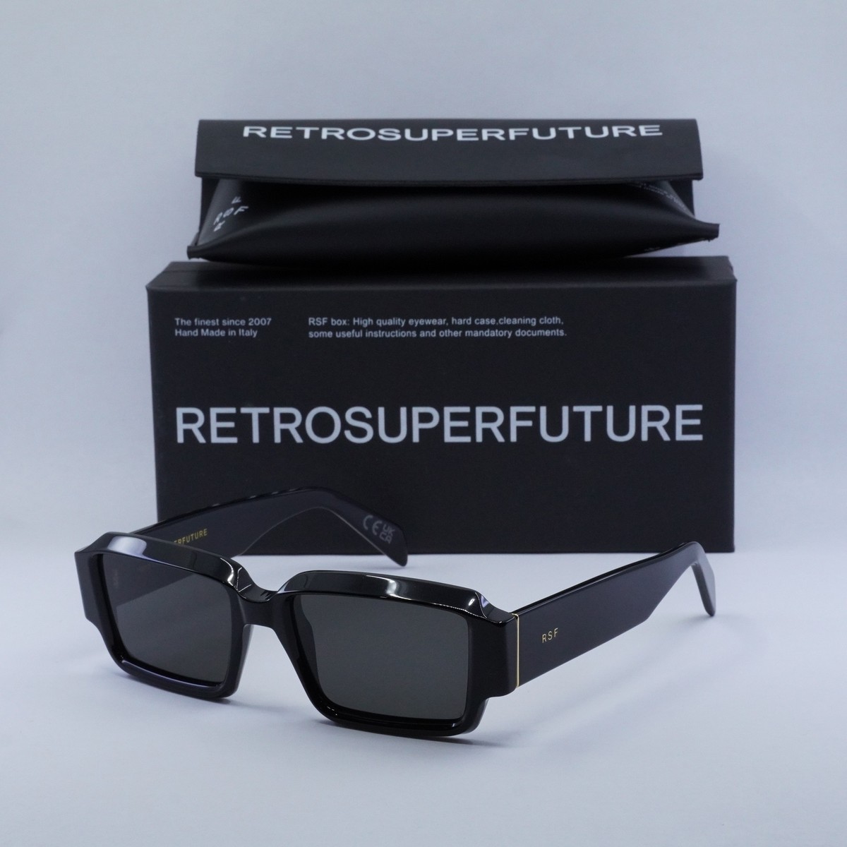 New RETROSUPERFUTURE ASTRO BLACK XL9 Black/Dark Grey 54-19-145 Sunglasses